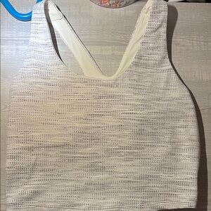 Stylish White Textured Tank Top